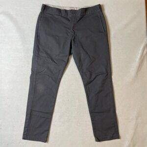 Dickie's Skinny Straight Mens Gray Chino Pants Casual Trousers Workwear Everyday
